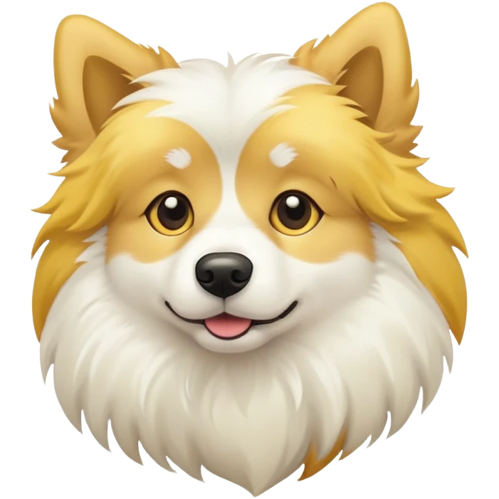 Yellow and white dog emoji