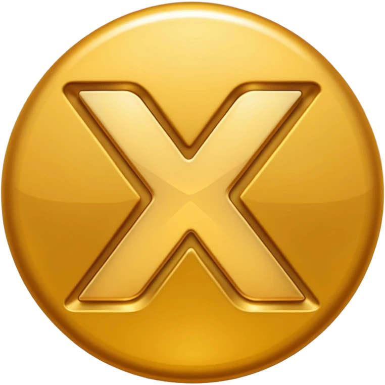emoji-style glossy icon with two characters: X and S placed side by side forming “XS”, bold rounded font, golden 3D shine, smooth gradients, soft highlights, transparent background

 emoji