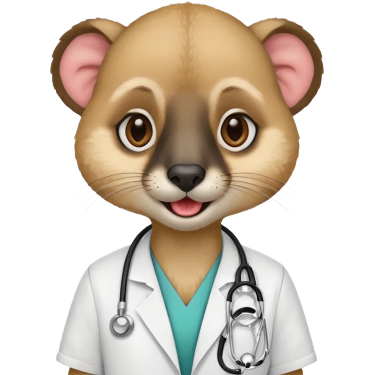 un suricate médecin avec un stetoscope qui tire la langue emoji
