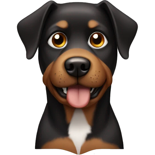  black and brown dog with eye patch emoji