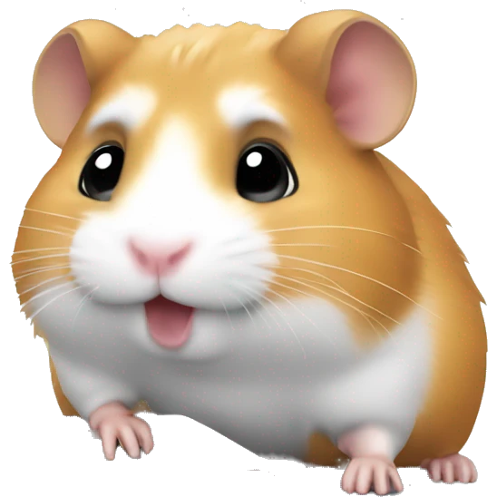 Hamster focused using calculator emoji