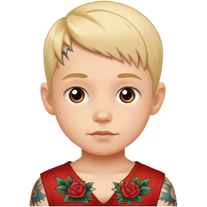 child with tattoo emoji