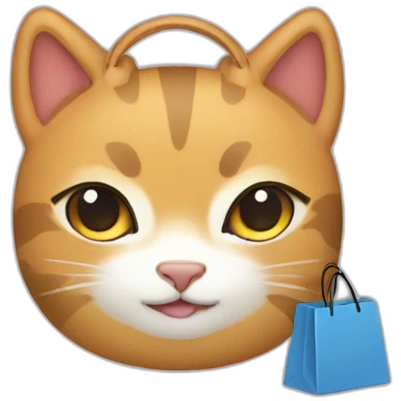 meneki neko shopping bag emoji