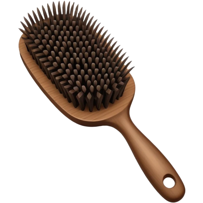 dark brown hair brush emoji