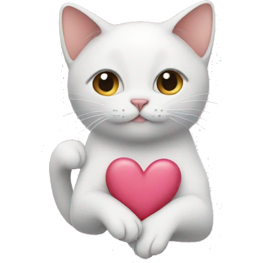 Cats forming heart with tails emoji