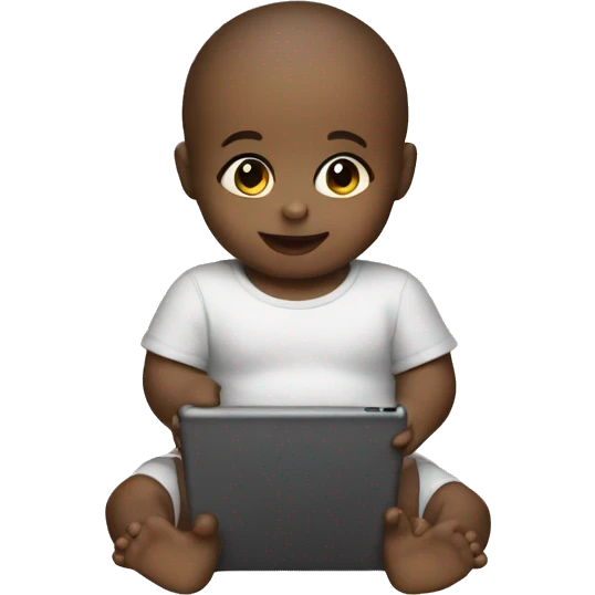 A baby with an iPad emoji