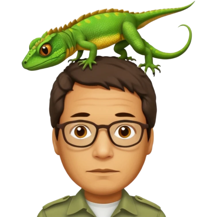 Do Gustavo petro with a lizard on his head  emoji