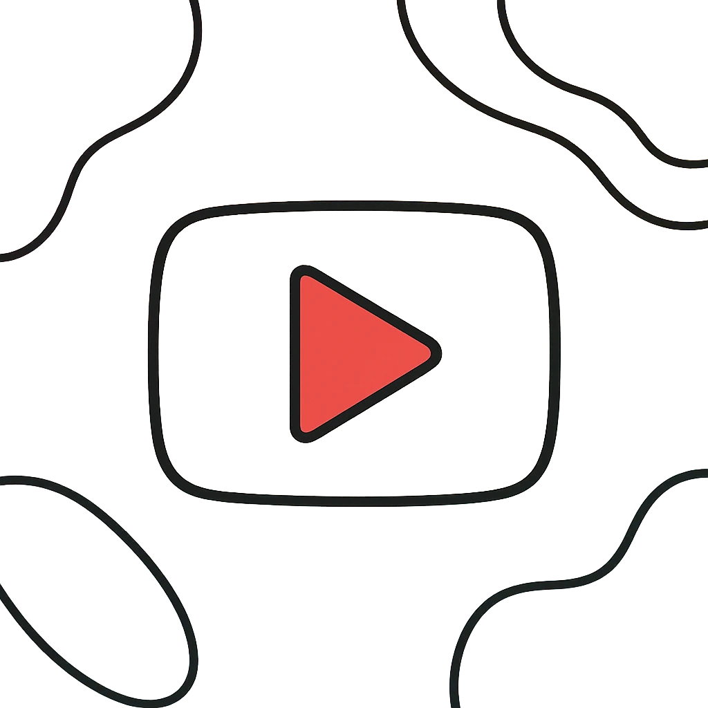 background for a YouTube video with vibrant gradient colors, abstract shapes, play button in center emoji