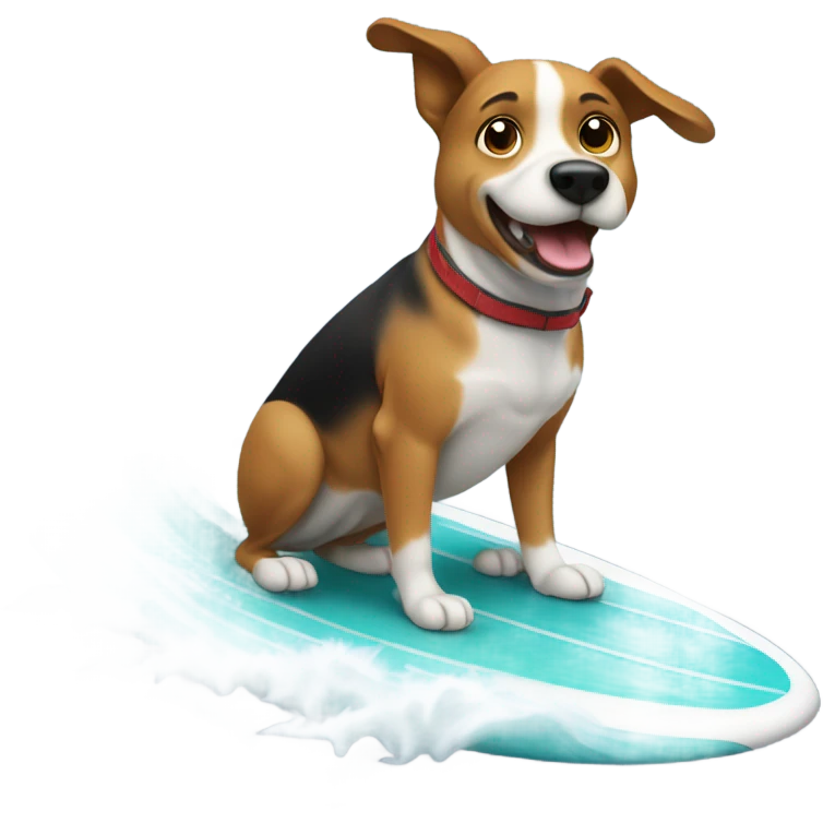 Dog pooping surfing emoji