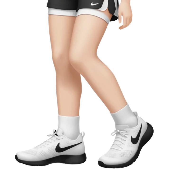 all-white, with black nike socks emoji
