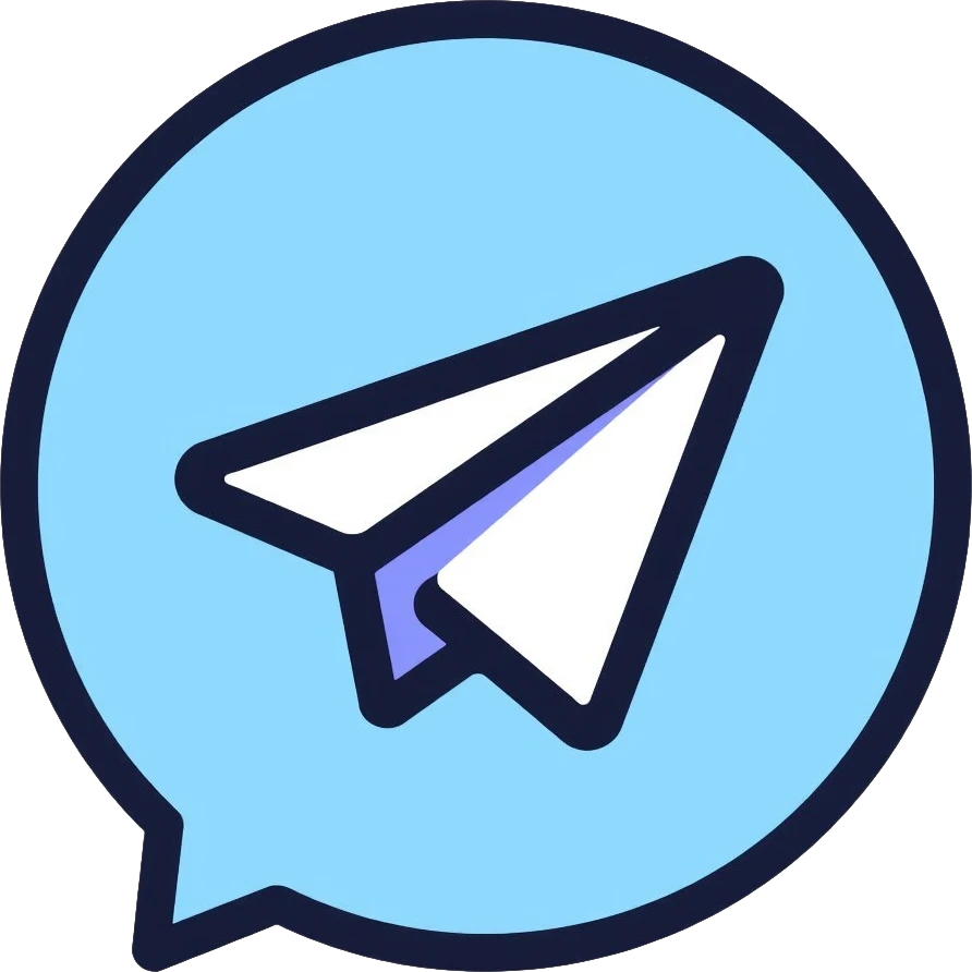 Telegram messenger icon with paper airplane emoji