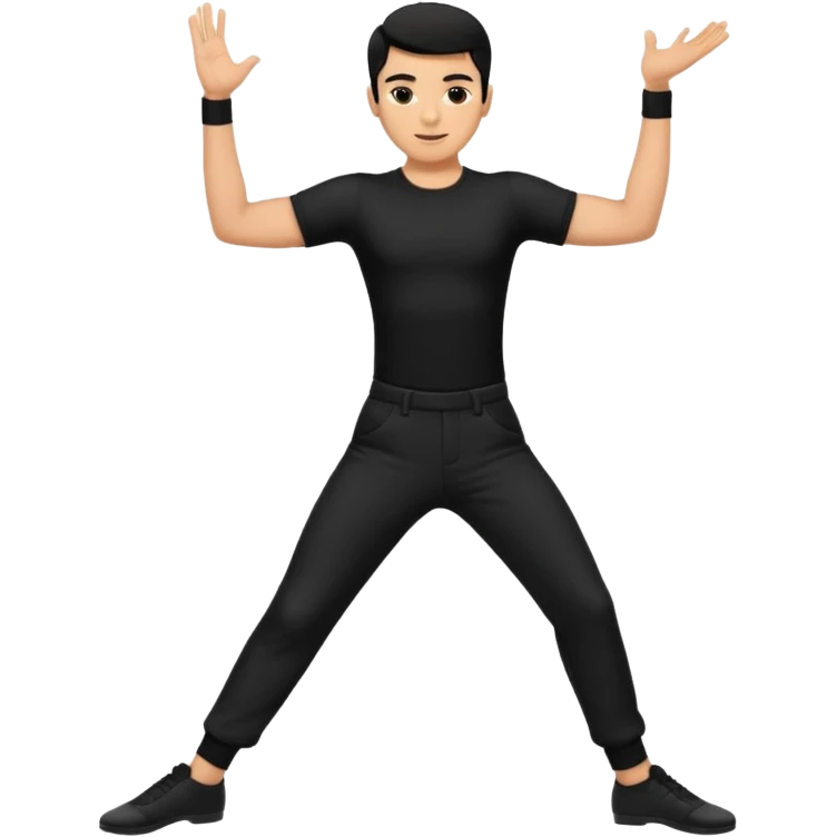 male dance choreographer with pants and shirt black hair  emoji