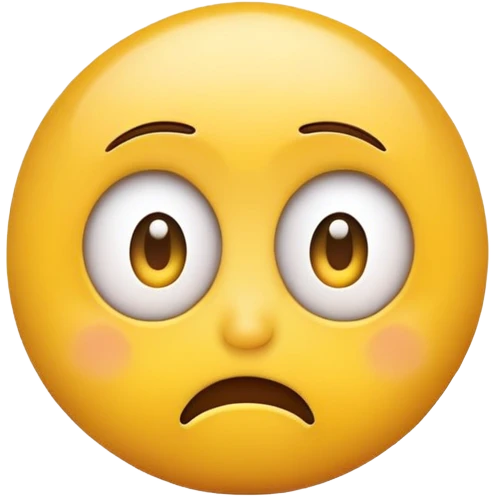 Funny Simple Round Yellow Worried Concerned Scared Face Emoji Expression  emoji