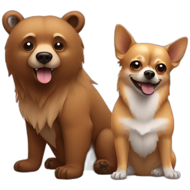 grizzly and a Chihuahua emoji