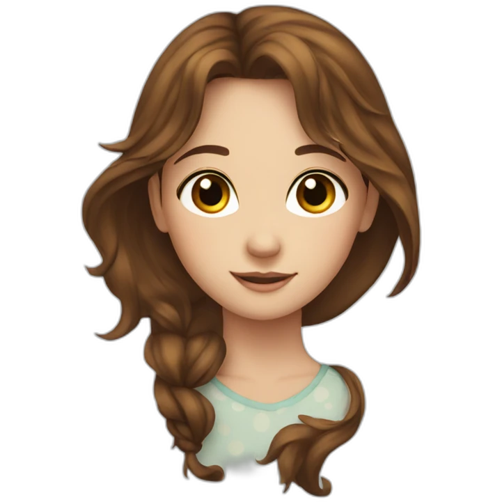 Horse with spots and a brown-haired girl emoji