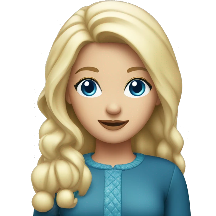 Santa Girl, blue eyes, blond hair emoji