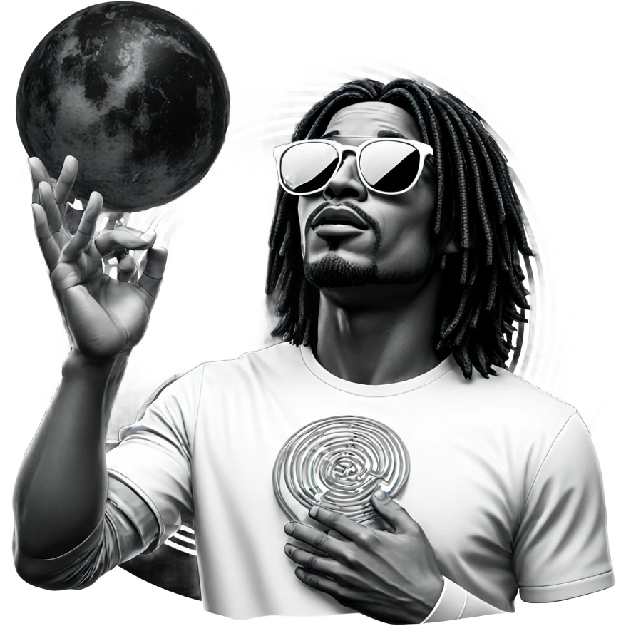 monochrome portrait of stylish male emoji