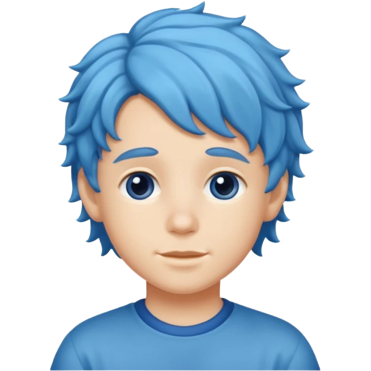 blue wavy haired kid  emoji
