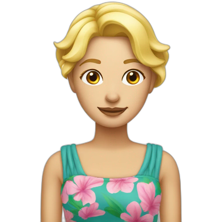 Lächelnde blonde Frau im Badeanzug emoji