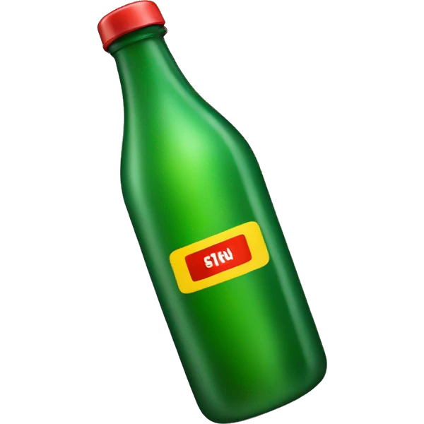 Green bottle with red and yellow letters  emoji