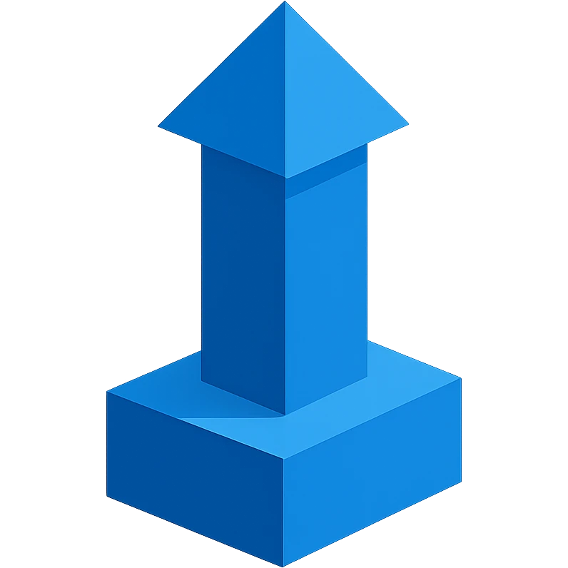 blue object, geometric and minimal, no background emoji