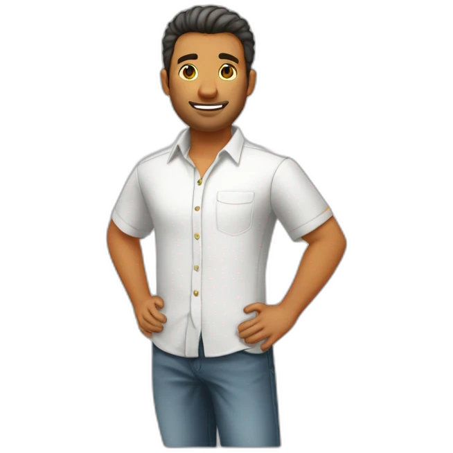 Chico de pelo liso blanco, con camisa naranja enojado emoji