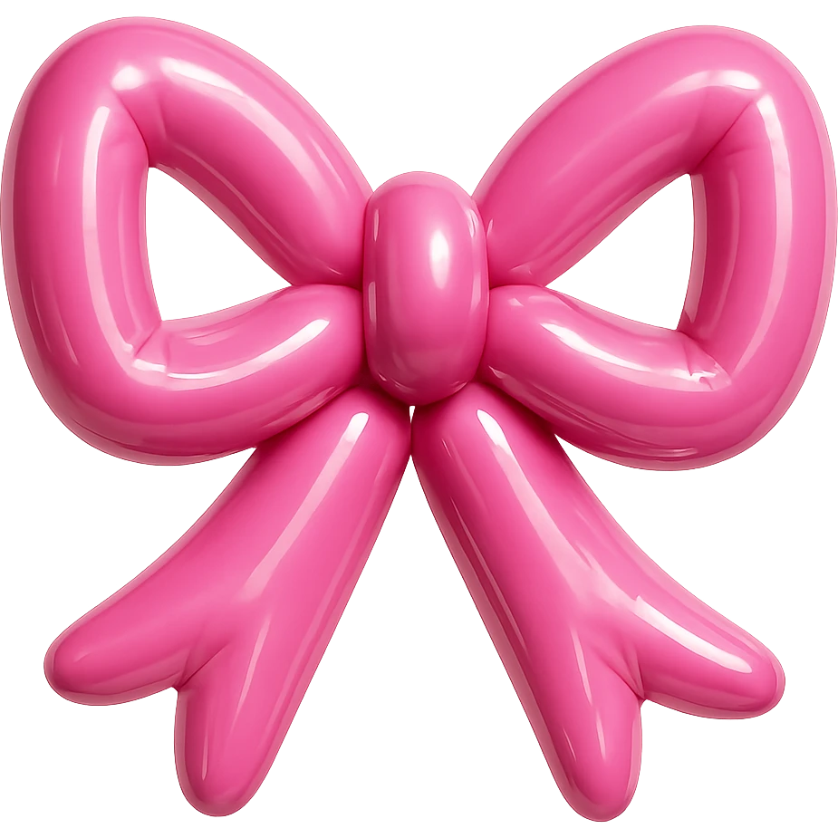 pink gothic bow in balloon style emoji