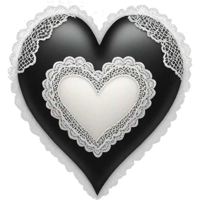 black heart with white lace emoji