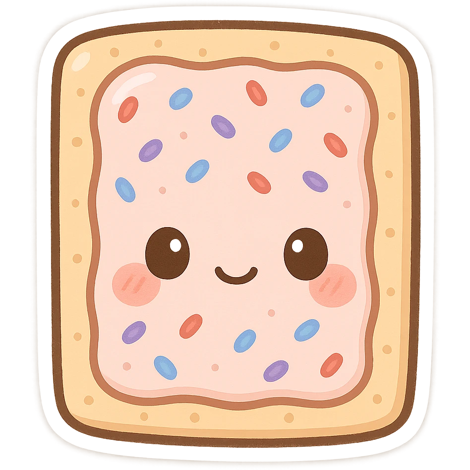 Cute-chibi-poptart, blushing cheeks, cartoon style emoji
