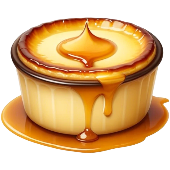 Cinematic Realistic Cr√®me Br√ªl√©e Dessert Emoji, depicted as a rich custard with a perfectly caramelized sugar top rendered with exquisite textures and warm, inviting lighting. emoji