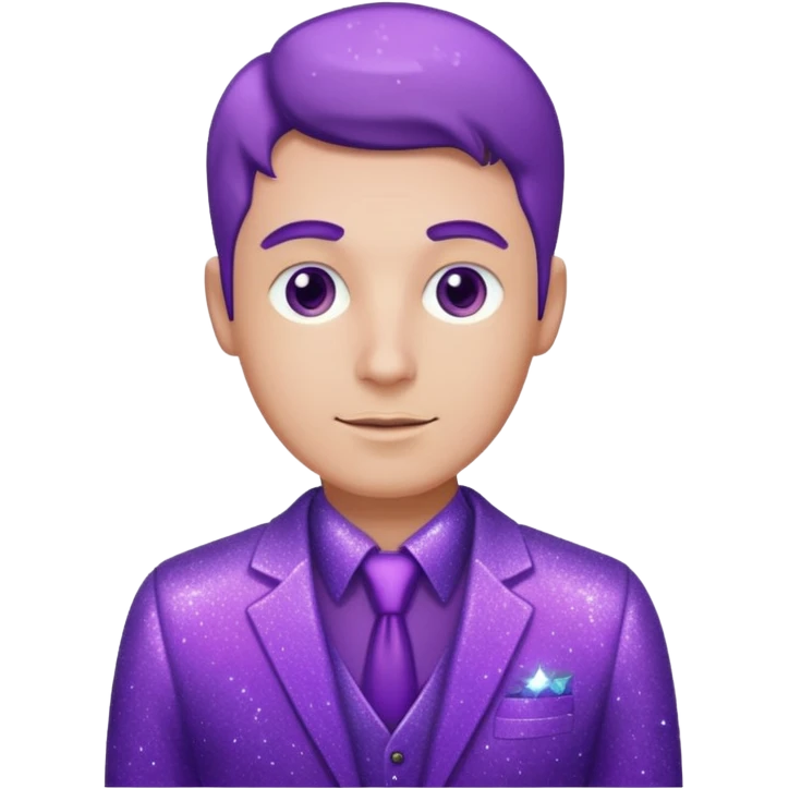 man office supervisor wearing glitter purple glittery clothes emoji