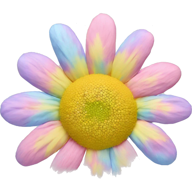 Pastel tie dye daisy emoji