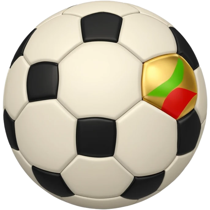 una pelota de futbol con un balon de oro emoji