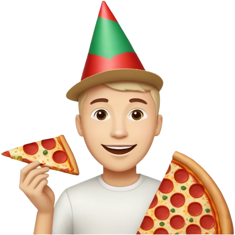 Brian happy at pizza party emoji