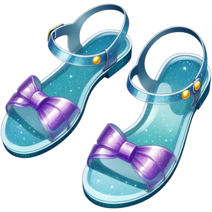 90’s glitter jelly sandals emoji