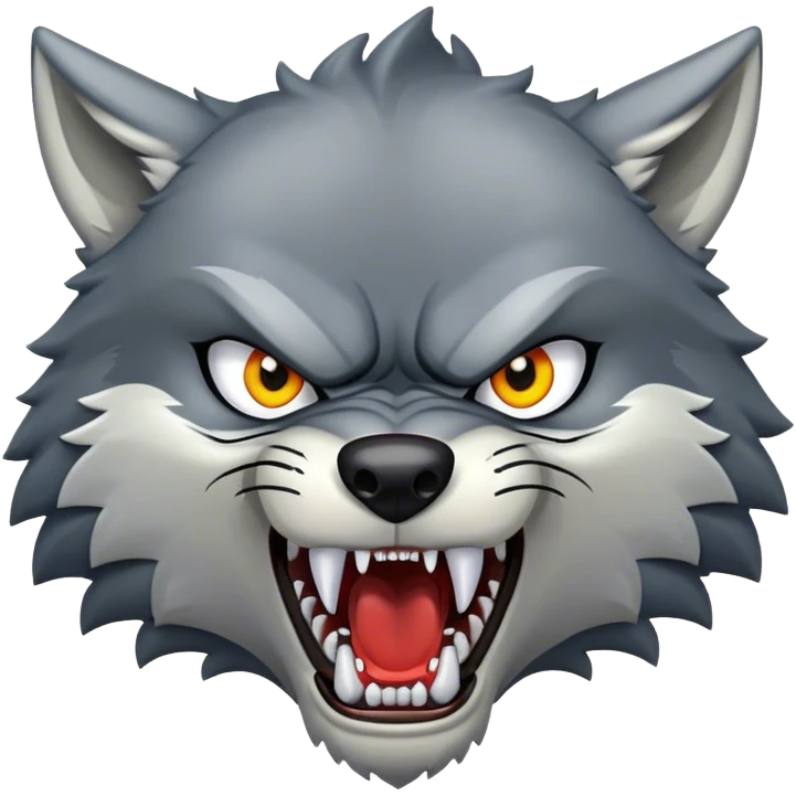 Angry wolf full body emoji