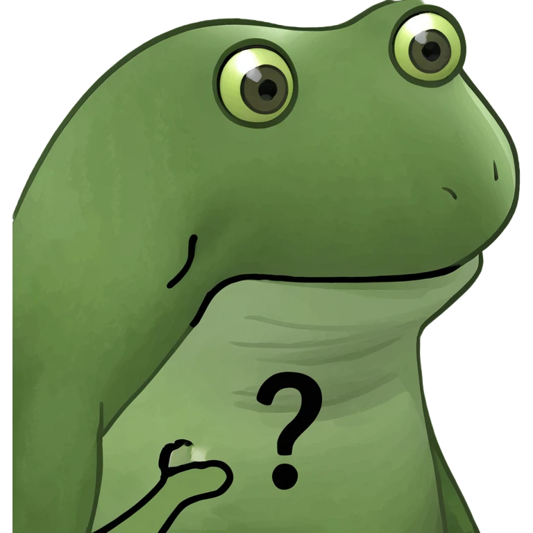Game Theory logo emoji, green gear with black center, stylized with a question mark emoji