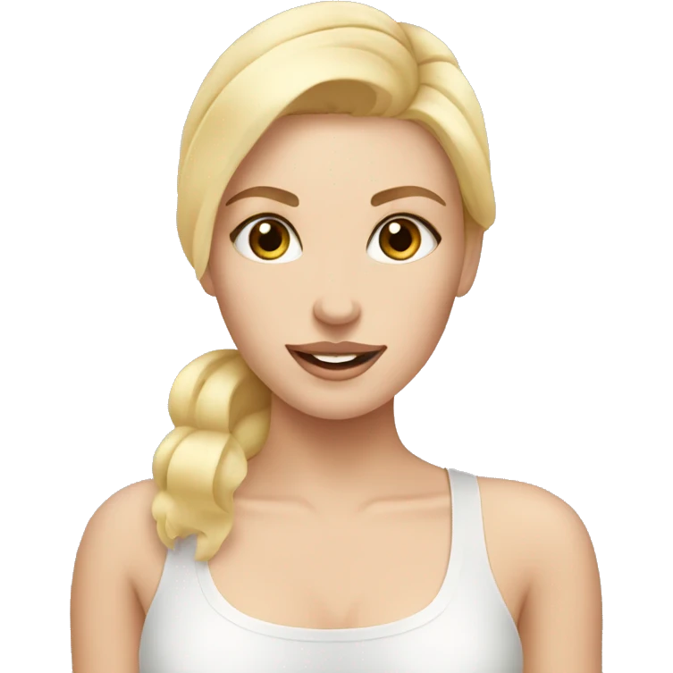 blonde girl doing skin care emoji
