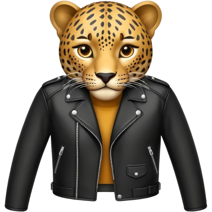 leopard in leather jacket emoji