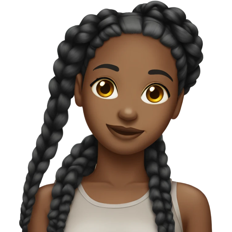 Black girl with box braids emoji