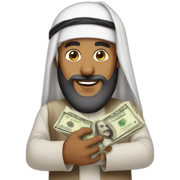 Sheikh gives money emoji