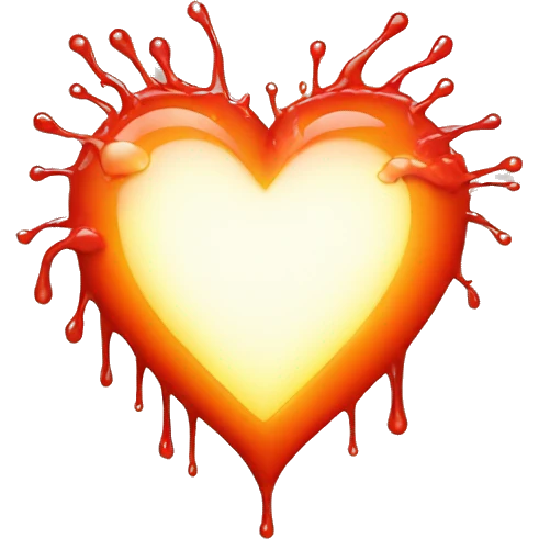 bleeding red heart glowing red-orange emoji