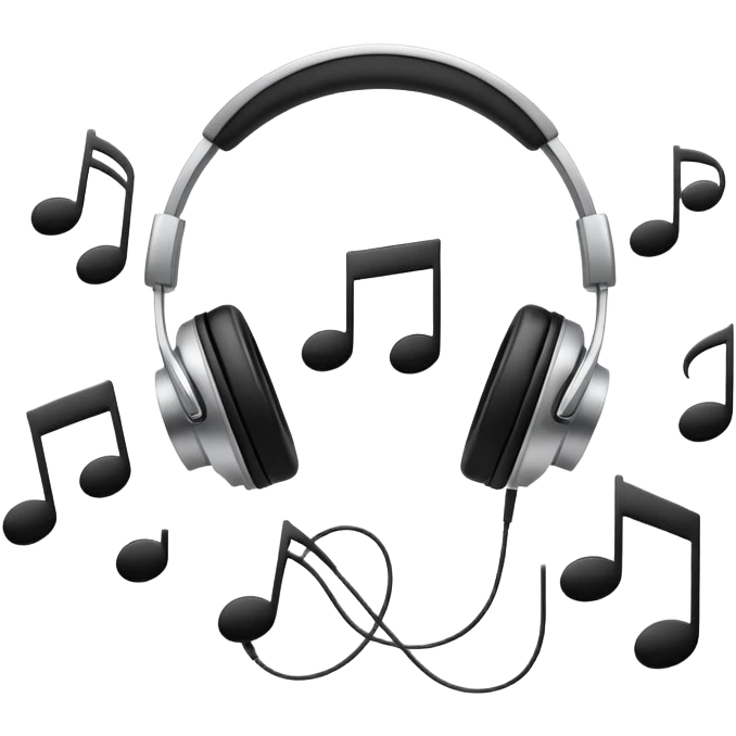 Musical notes and headphones emoji