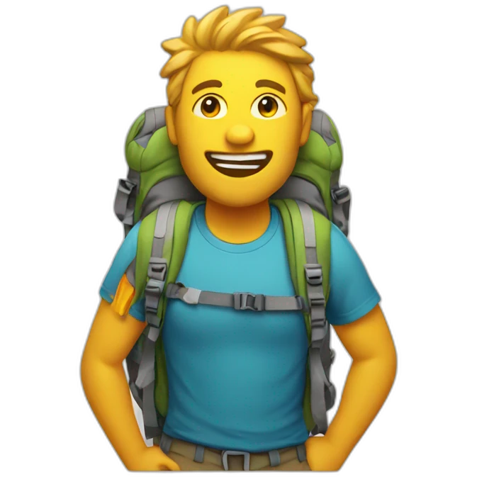 hiking in the sun emoji