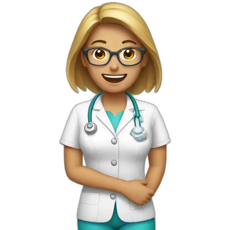 a female dentist in vacation emoji