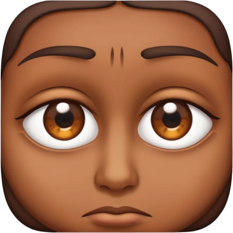 Make a depressed eyes with browns on top of an eye emoji