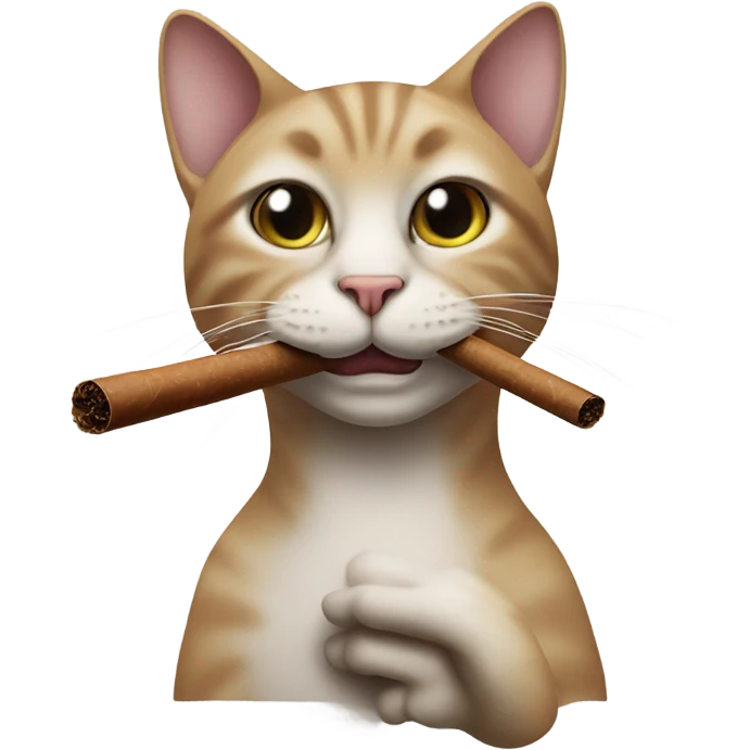 A cat smoking a cigar  emoji