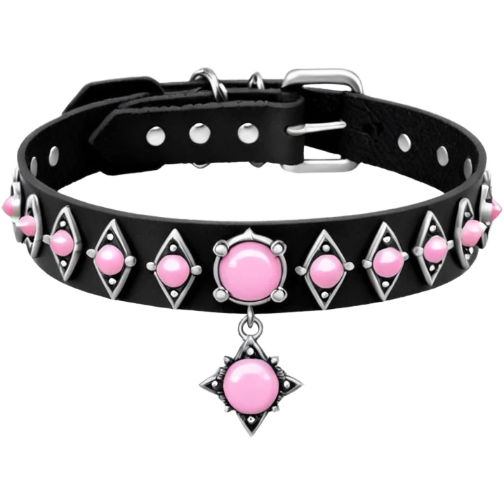 BLACKPINK-inspired gothic choker , no hearts, black and pink, cute, remove background emoji