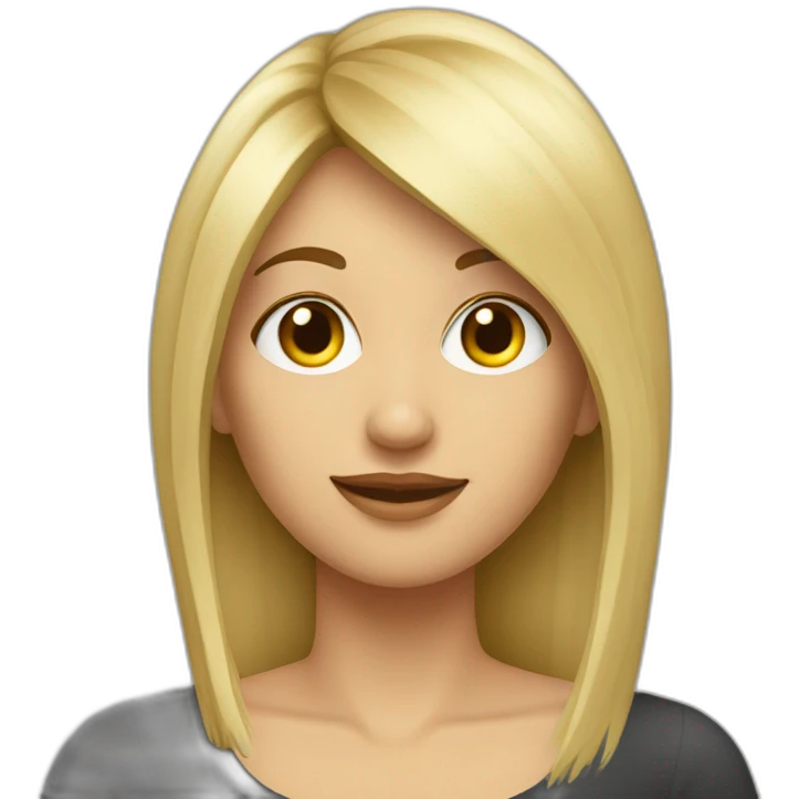 Mujer rubia pelo largo y con flequillo emoji