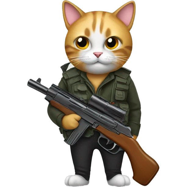 Cat with gun emoji